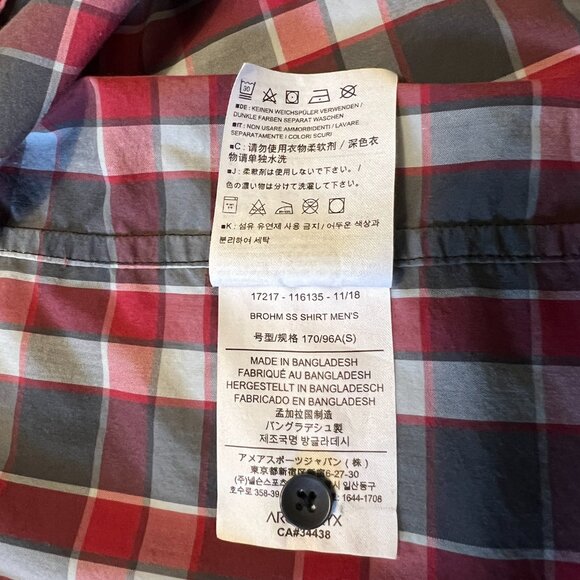 Arc'teryx Brohm Short Sleeve Shirt, Small, Red Plaid - Picture 8 of 8